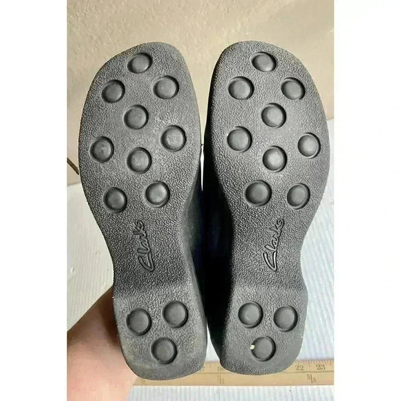 Clarks Leather Black Side Zip Slip Comfort Loafers 73885 Women’s Size 6 M - Picture 8 of 10